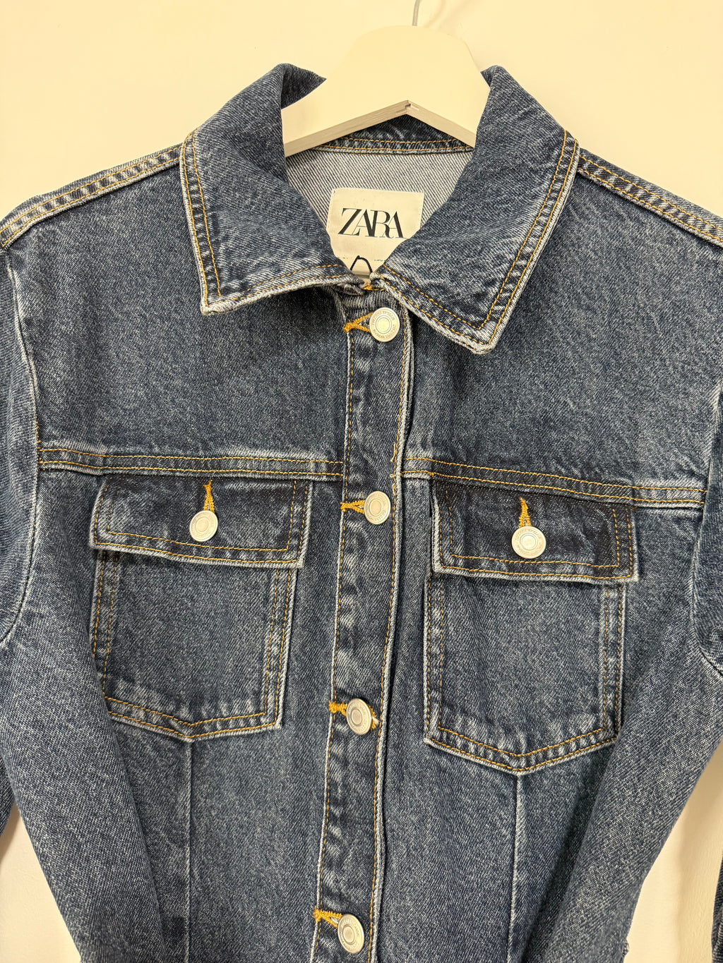 Zara Belted Denim Dress Size L