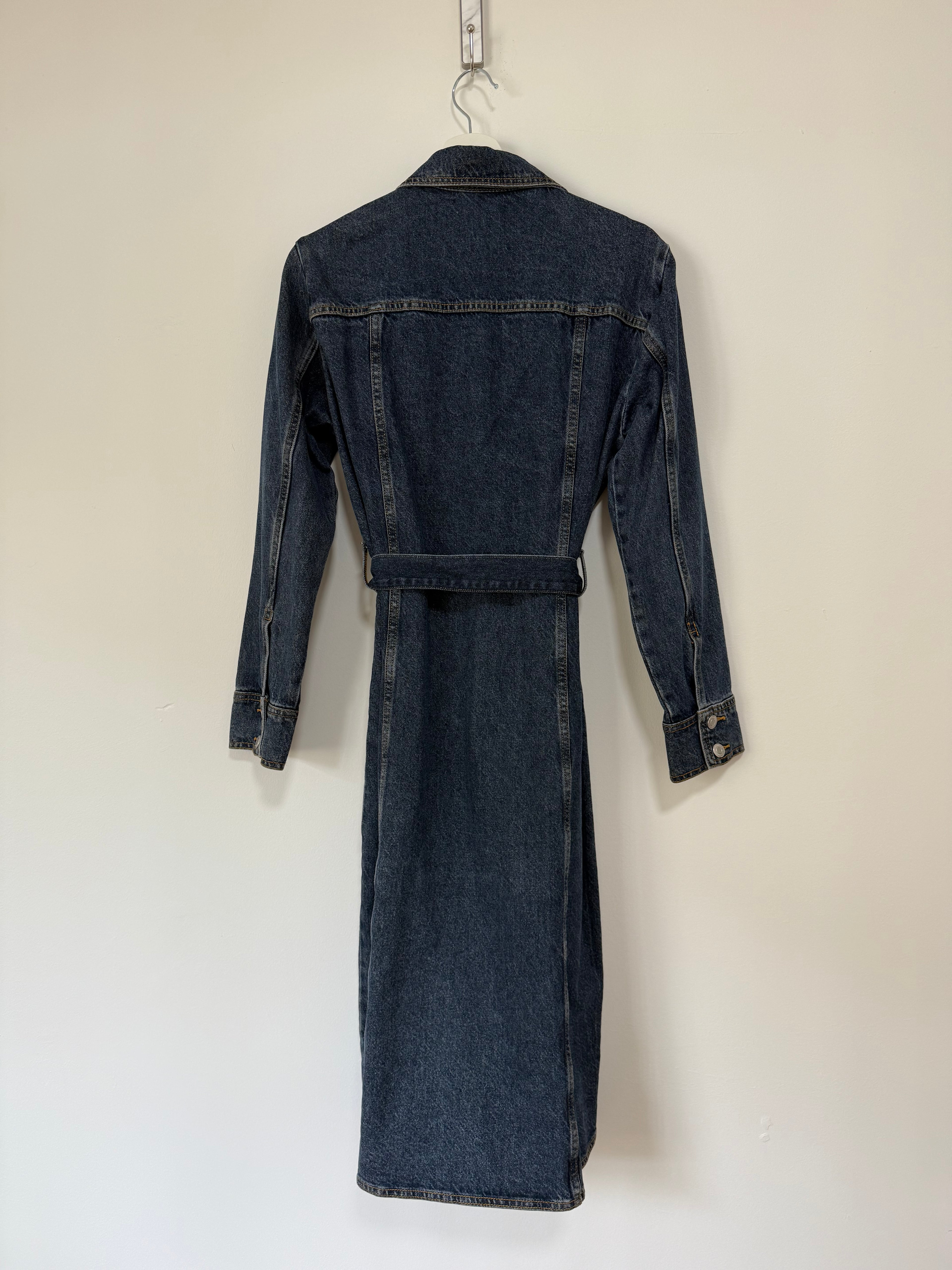 Zara Belted Denim Dress Size L
