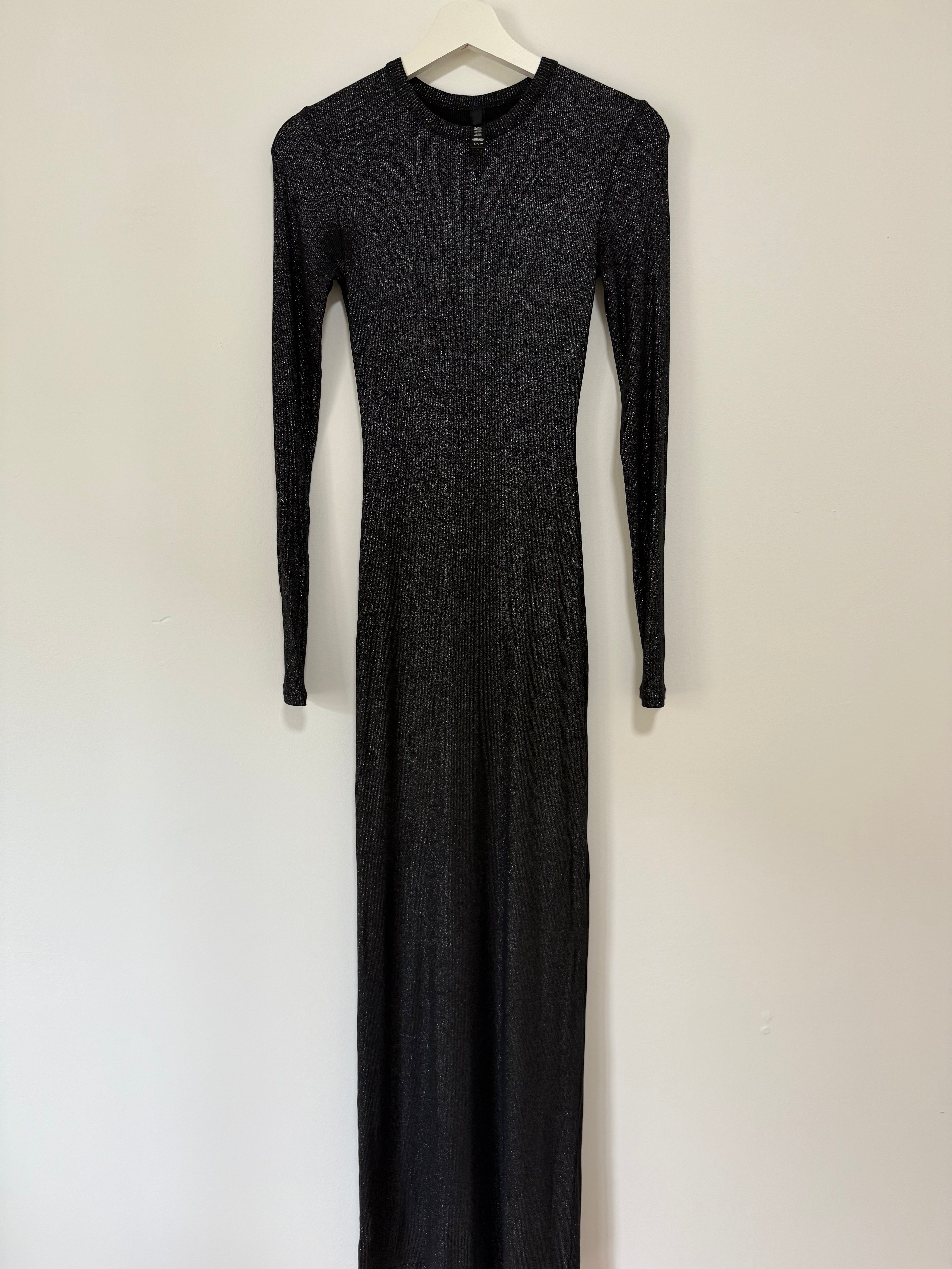 SKIMS Soft Lounge Long Sleeve Dress Onyx Size S