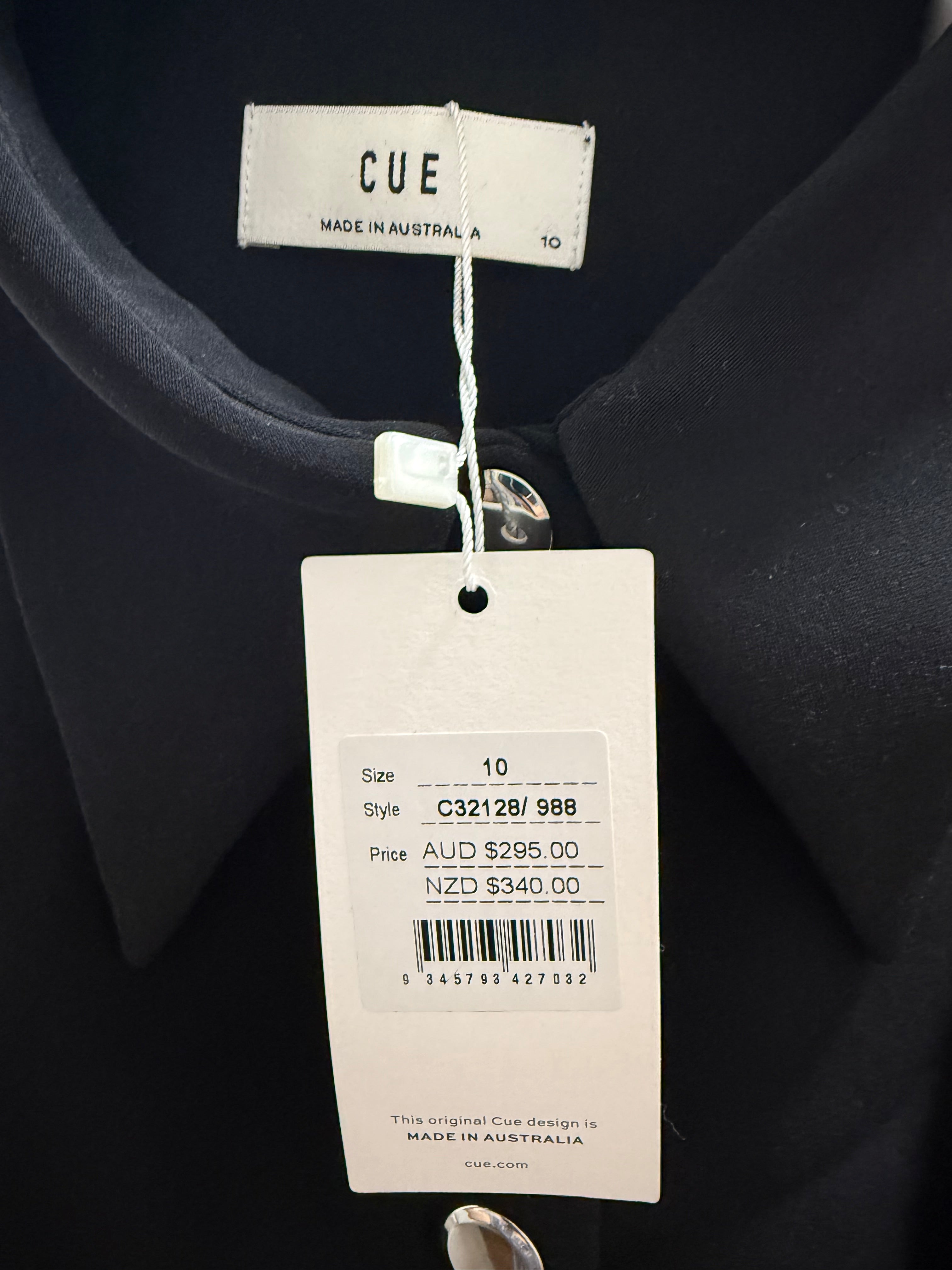 CUE Contrast Longline Waist Coat Size 10
