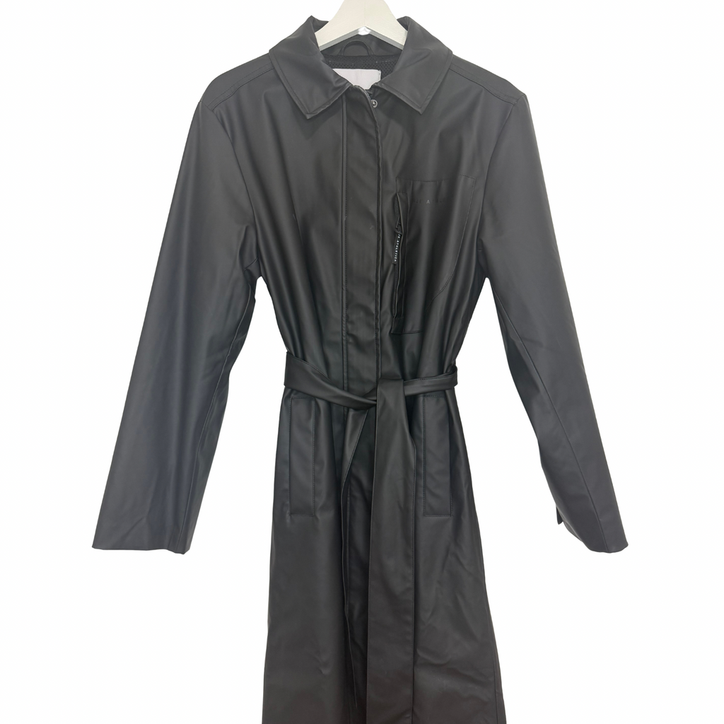 AJE ATHLETICA Faux Leather Trench Coat Size XXS/XS