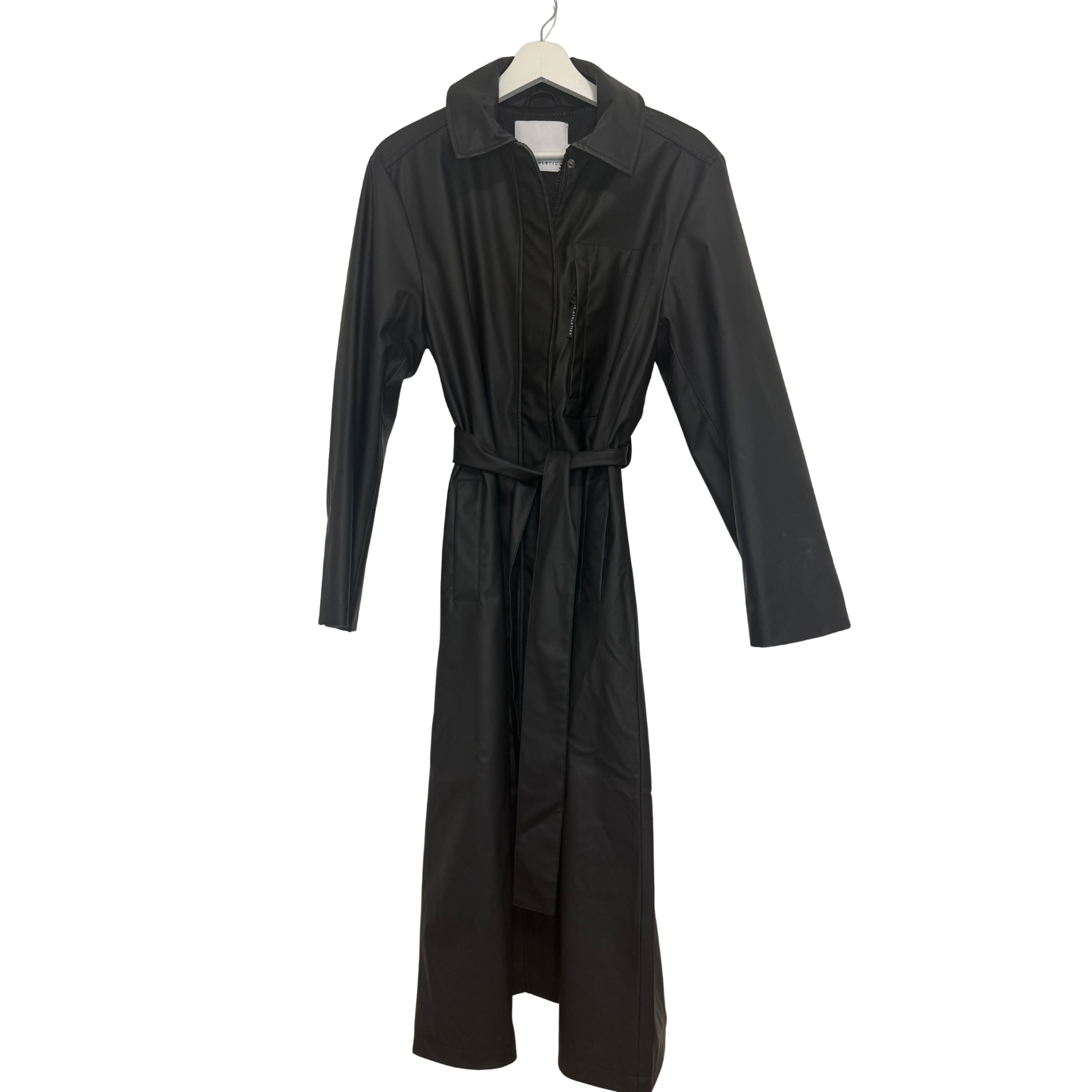 AJE ATHLETICA Faux Leather Trench Coat Size XXS/XS