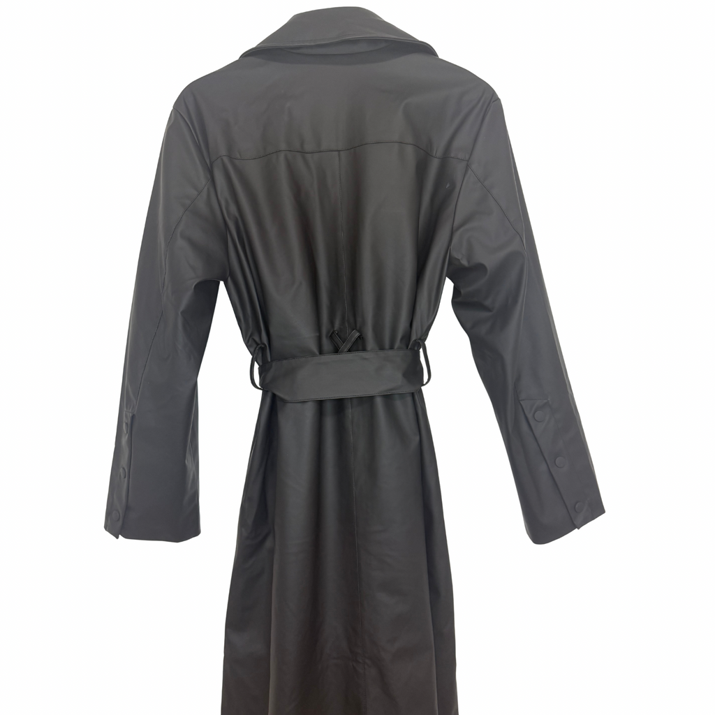 AJE ATHLETICA Faux Leather Trench Coat Size XXS/XS