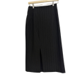 CUE Contrast Pinstripe Midi Skirt Black Size 8