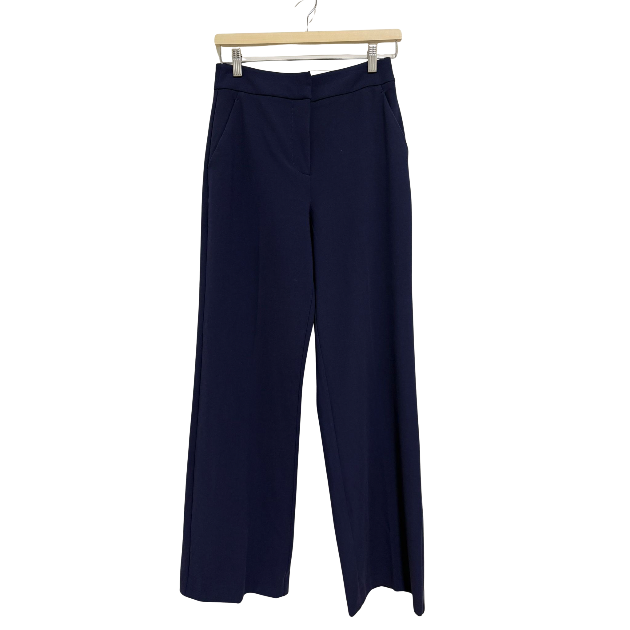 CUE Double Weave Flat Front Pant in Blue Size 8