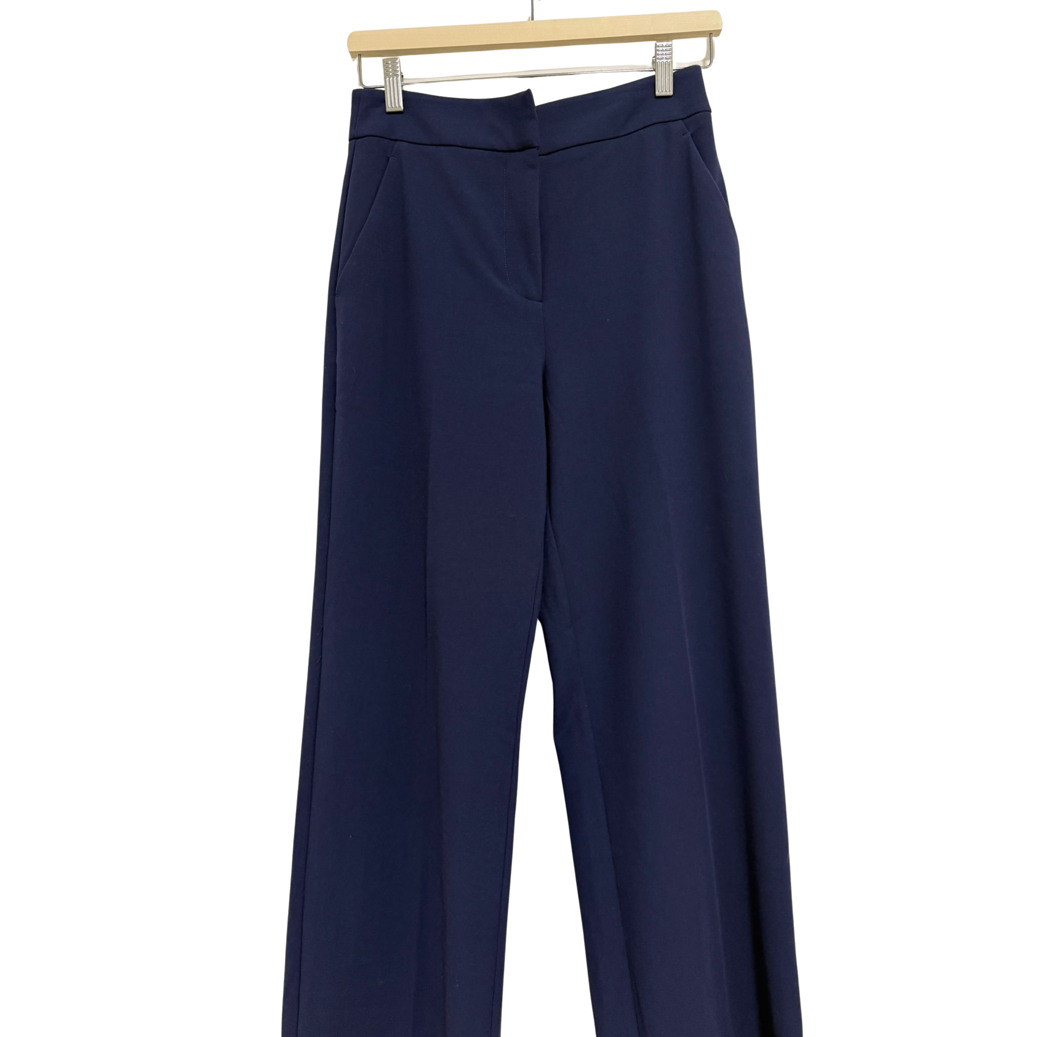 CUE Double Weave Flat Front Pant in Blue Size 8