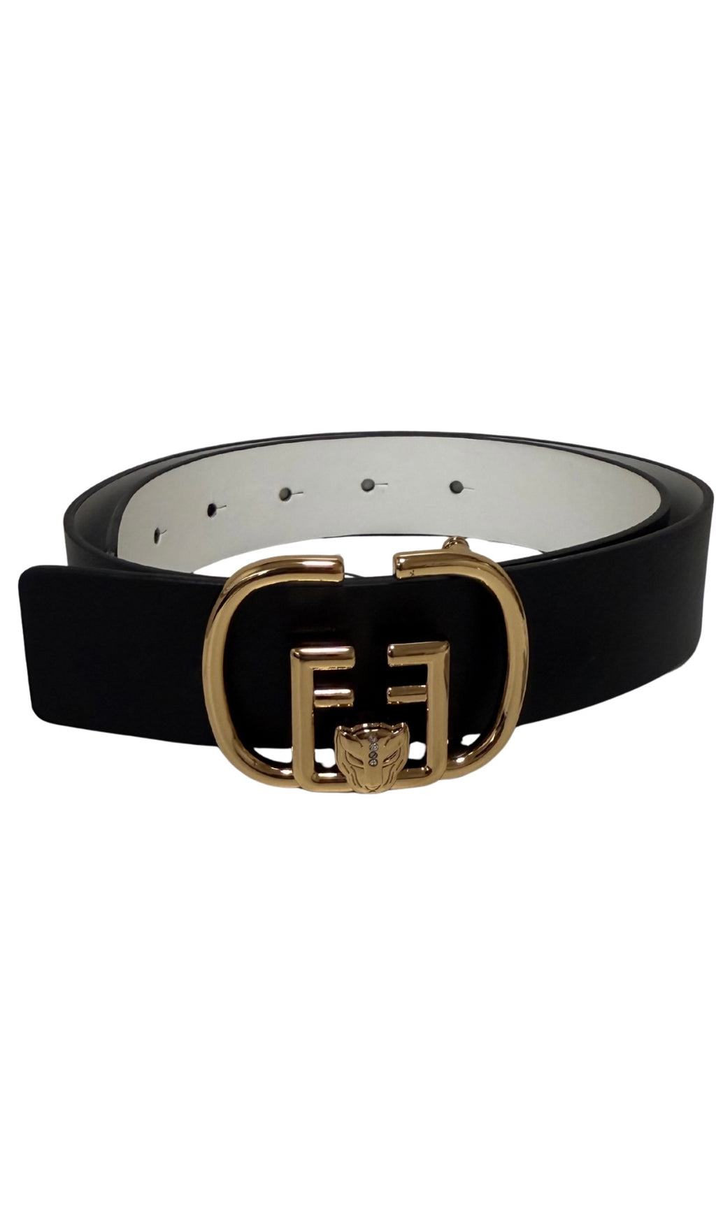 CAMILLA Reversible Buckle Belt White & Black Size S