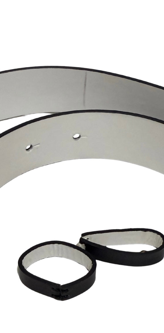 CAMILLA Reversible Buckle Belt White & Black Size S