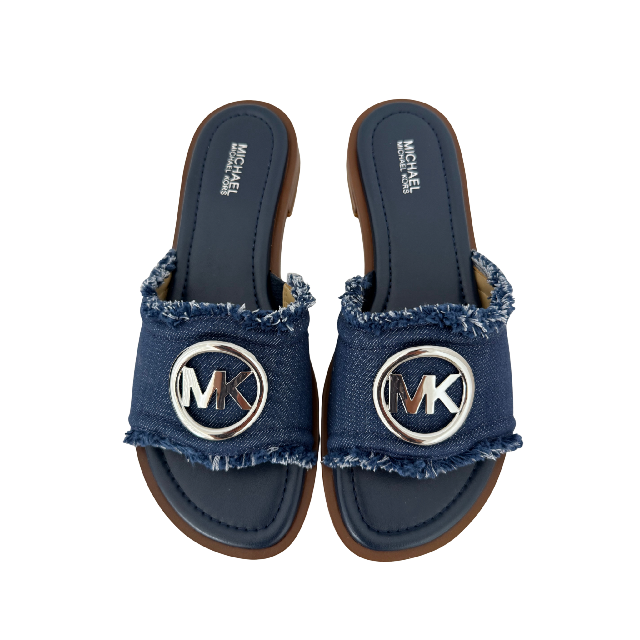 MICHAEL KORS Hannah Denim Slide Sandal Size US 8 EU 38.5
