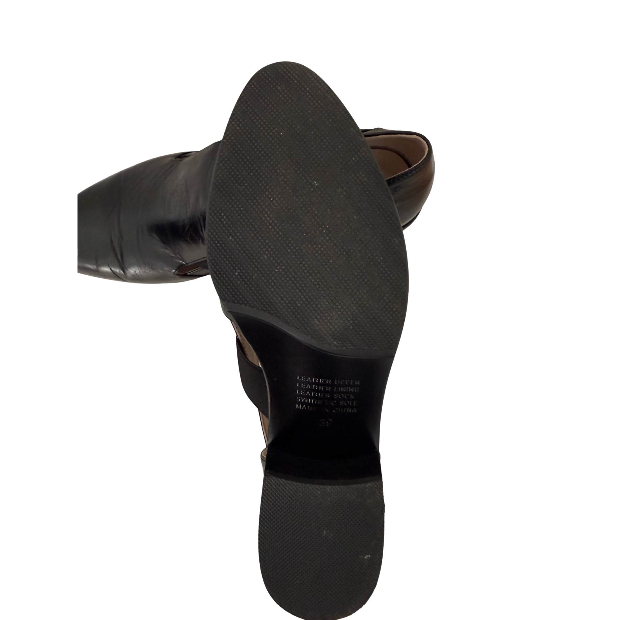 JANE DEBSTER Expose Black Oil Heeled Shoes Size 39