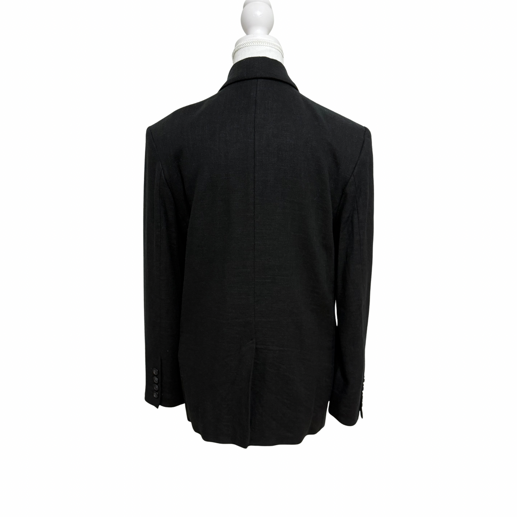 H&M Linen Blend Blazer Black Size EUR XS