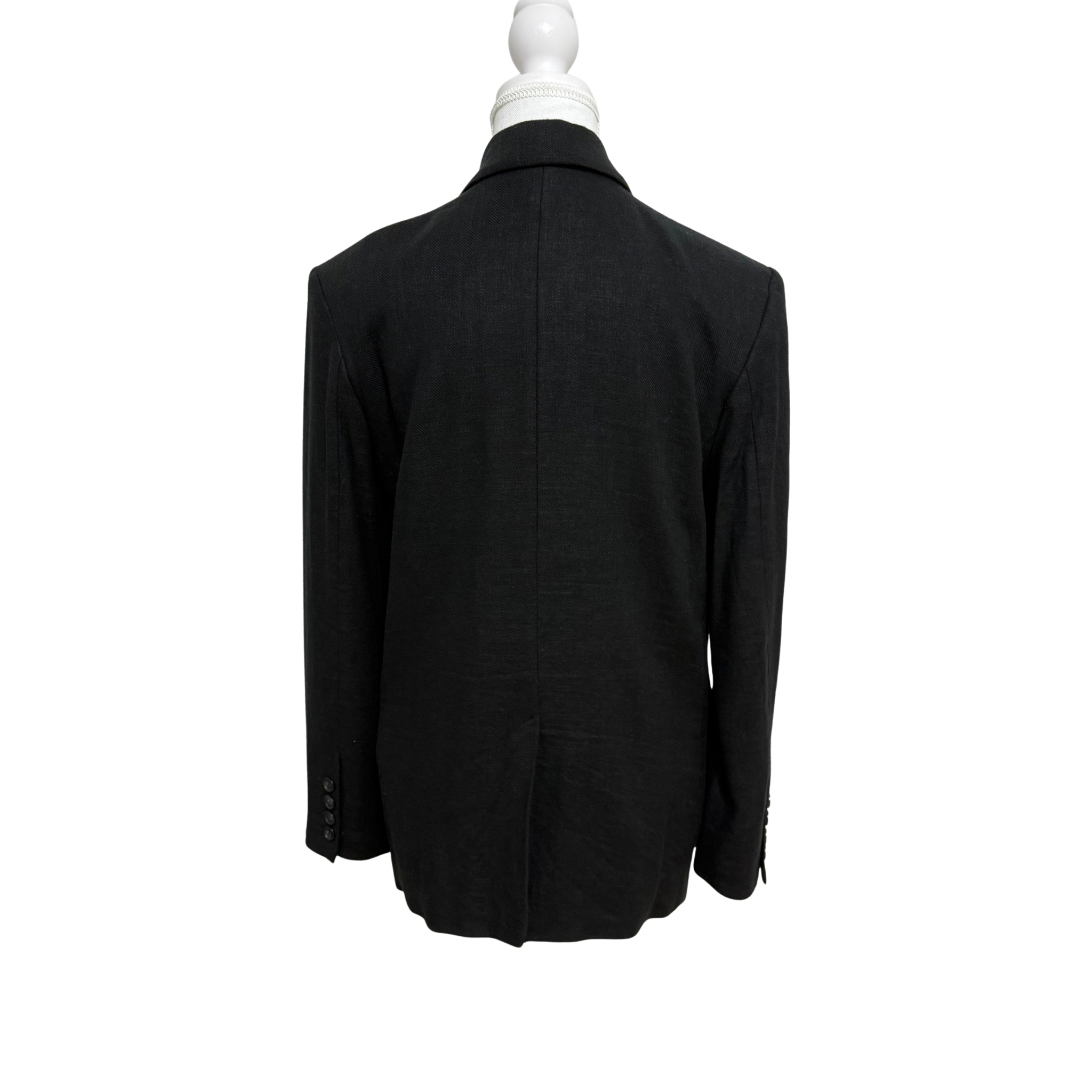 H&M Linen Blend Blazer Black Size EUR XS