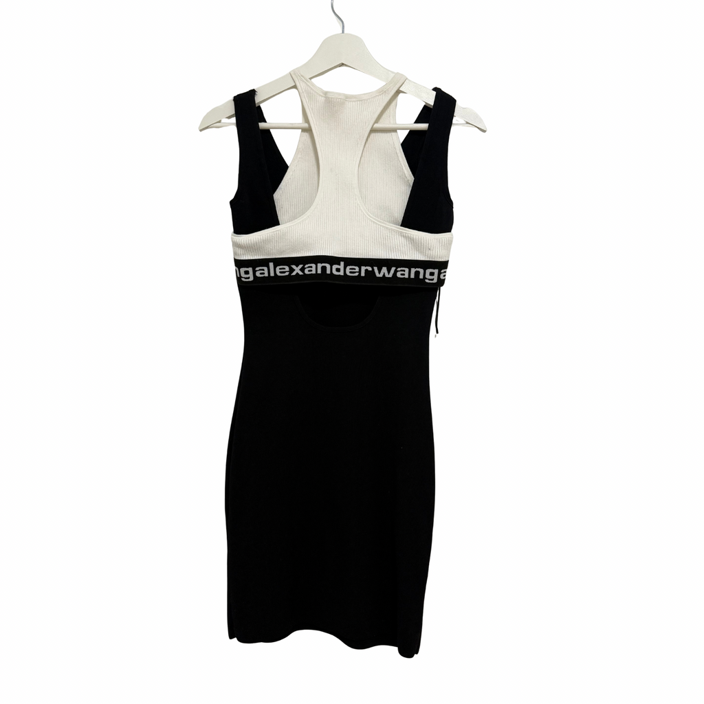 ALEXANDER WANG Bodycon Bi-layer Tank Dress Black Size M
