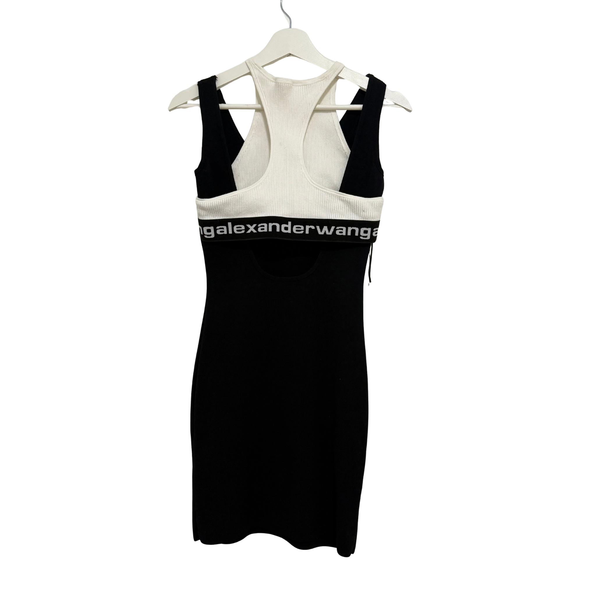 ALEXANDER WANG Bodycon Bi-layer Tank Dress Black Size M