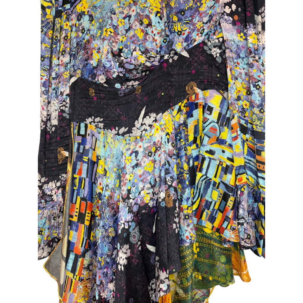 Leo Lin Flower Garden Asymmetrical Dress Size 8