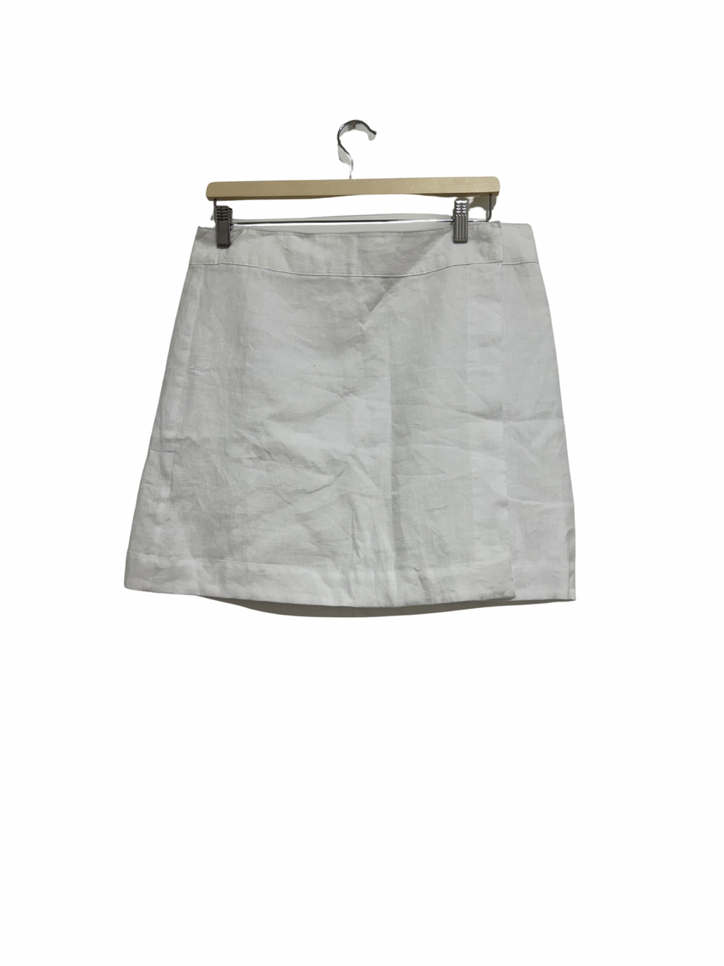 COUNTRY ROAD Linen Wrap Mini Skirt White Size 10