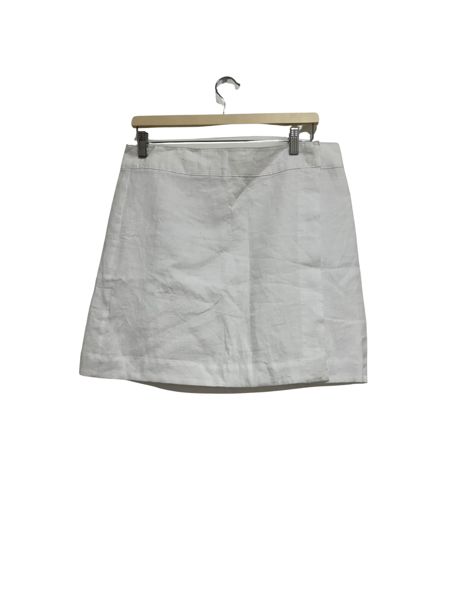 COUNTRY ROAD Linen Wrap Mini Skirt White Size 10