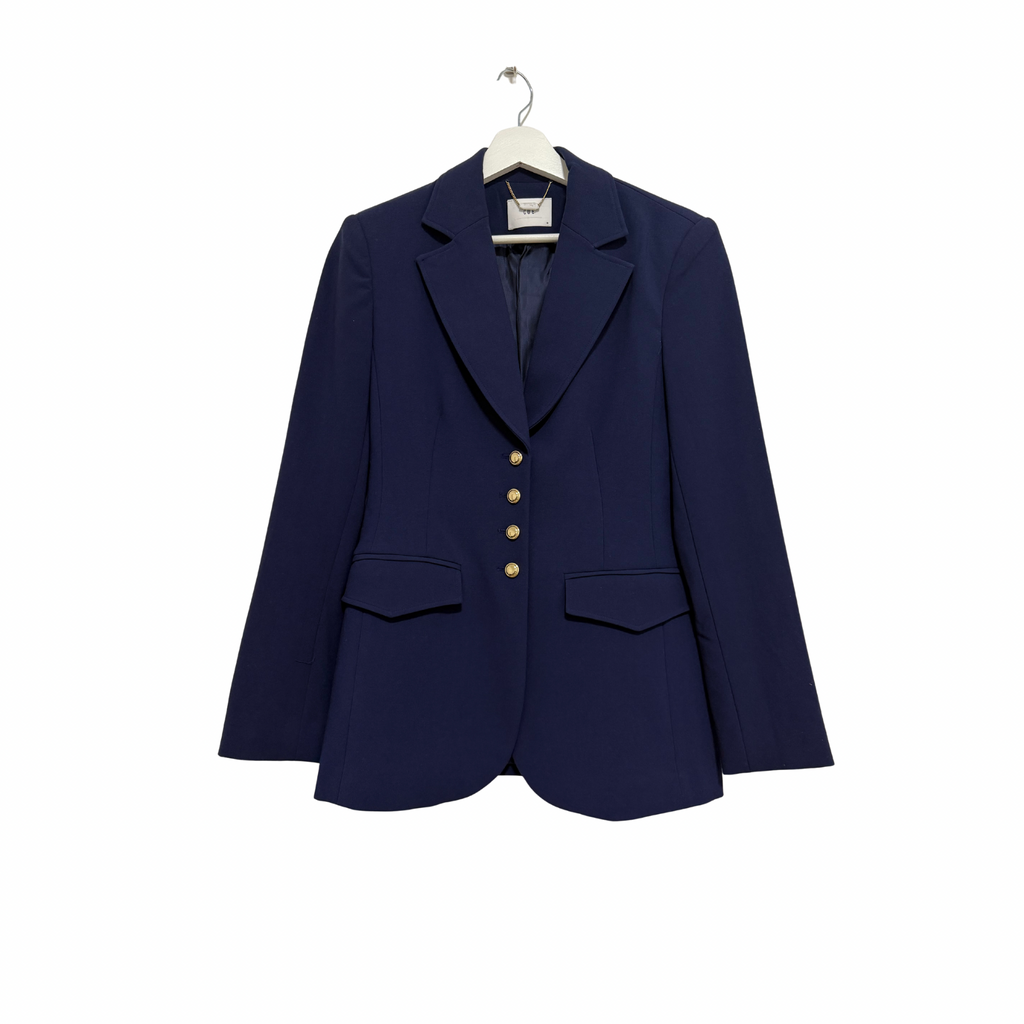 CUE Double Weave Gold Button Blazer Size 8