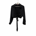 Sheike Tie Front Blouse Black Size 14