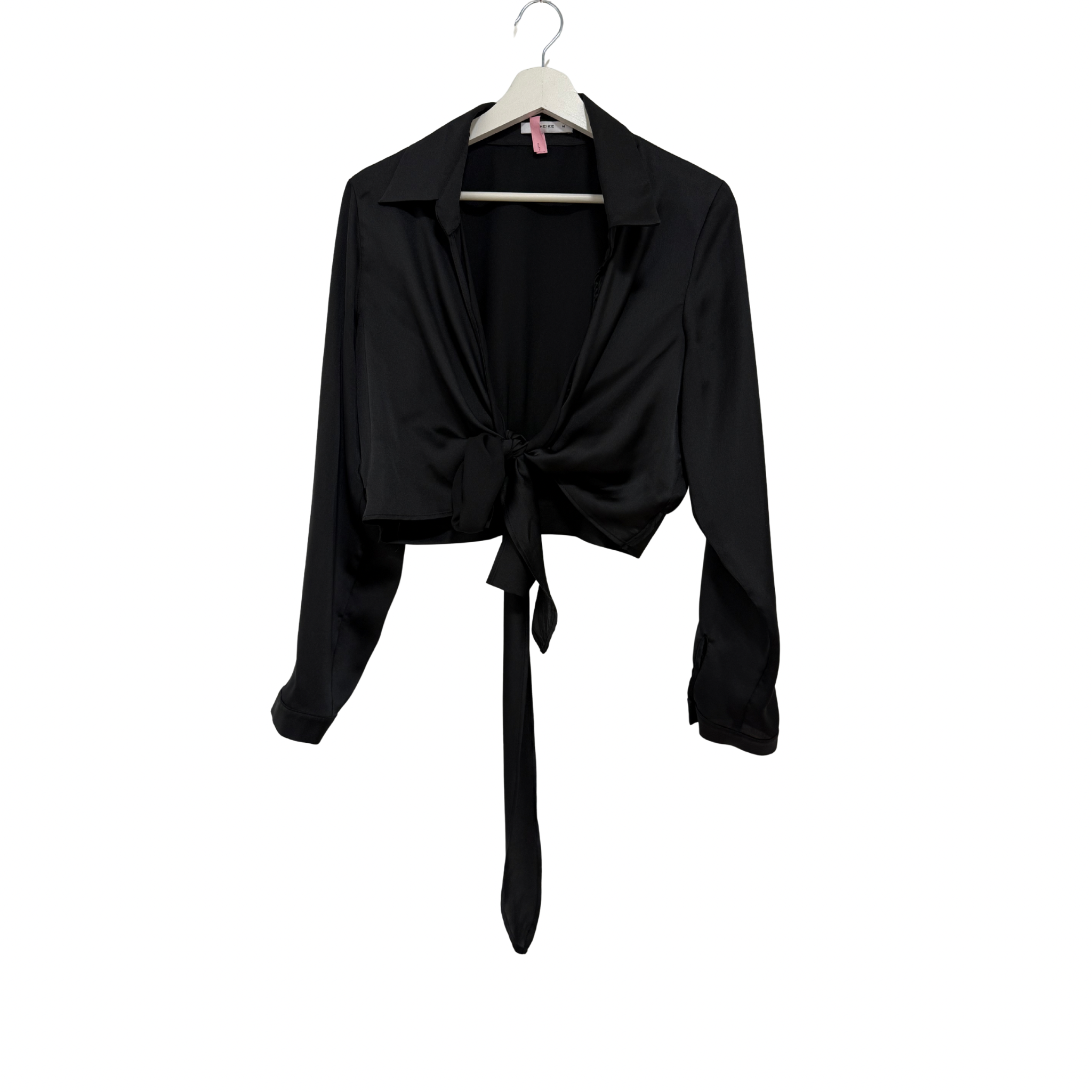 Sheike Tie Front Blouse Black Size 14