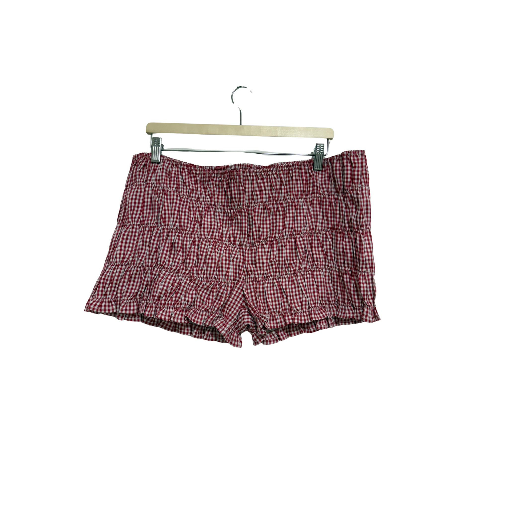 PEPPERMAYO Girls Like Us Ruched Mini Shorts - Gingham Size 16