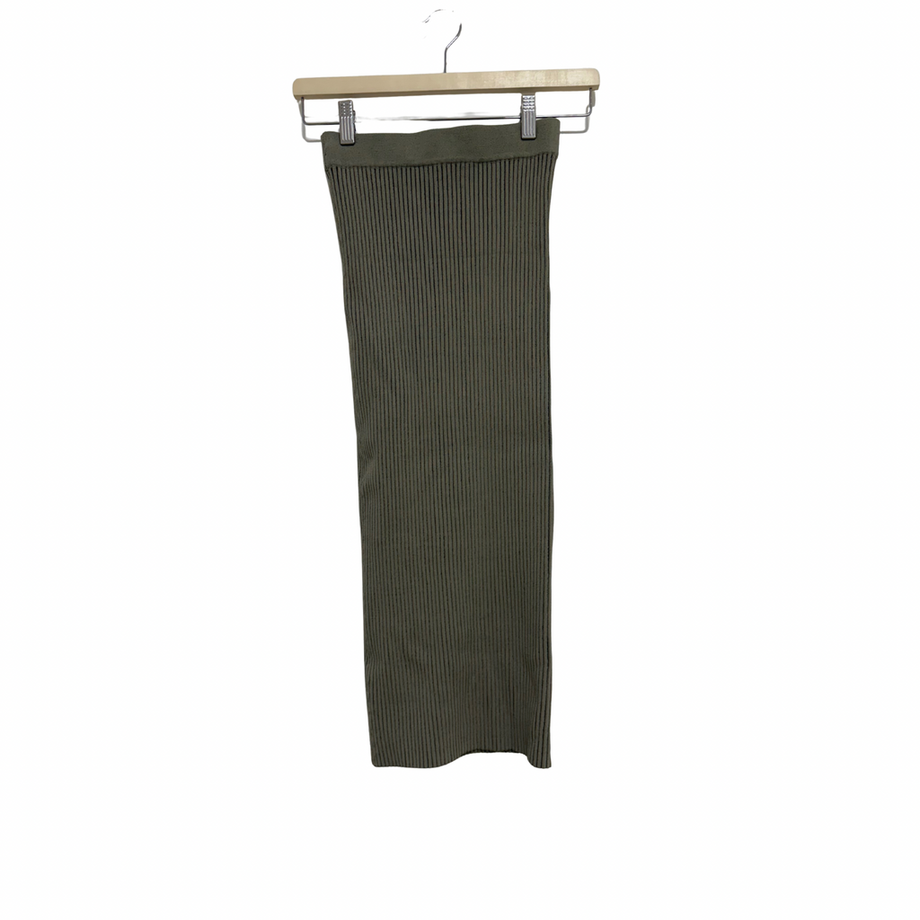 ANINE BING Mid Length Pencil Skirt Olive Colourway Size XS