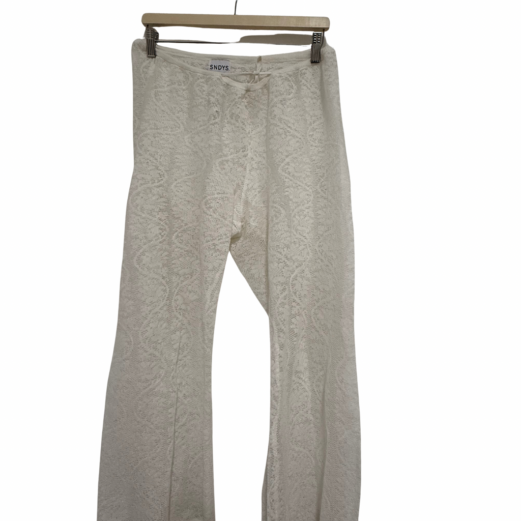 SNDYS  White Lace Pants Island Size L