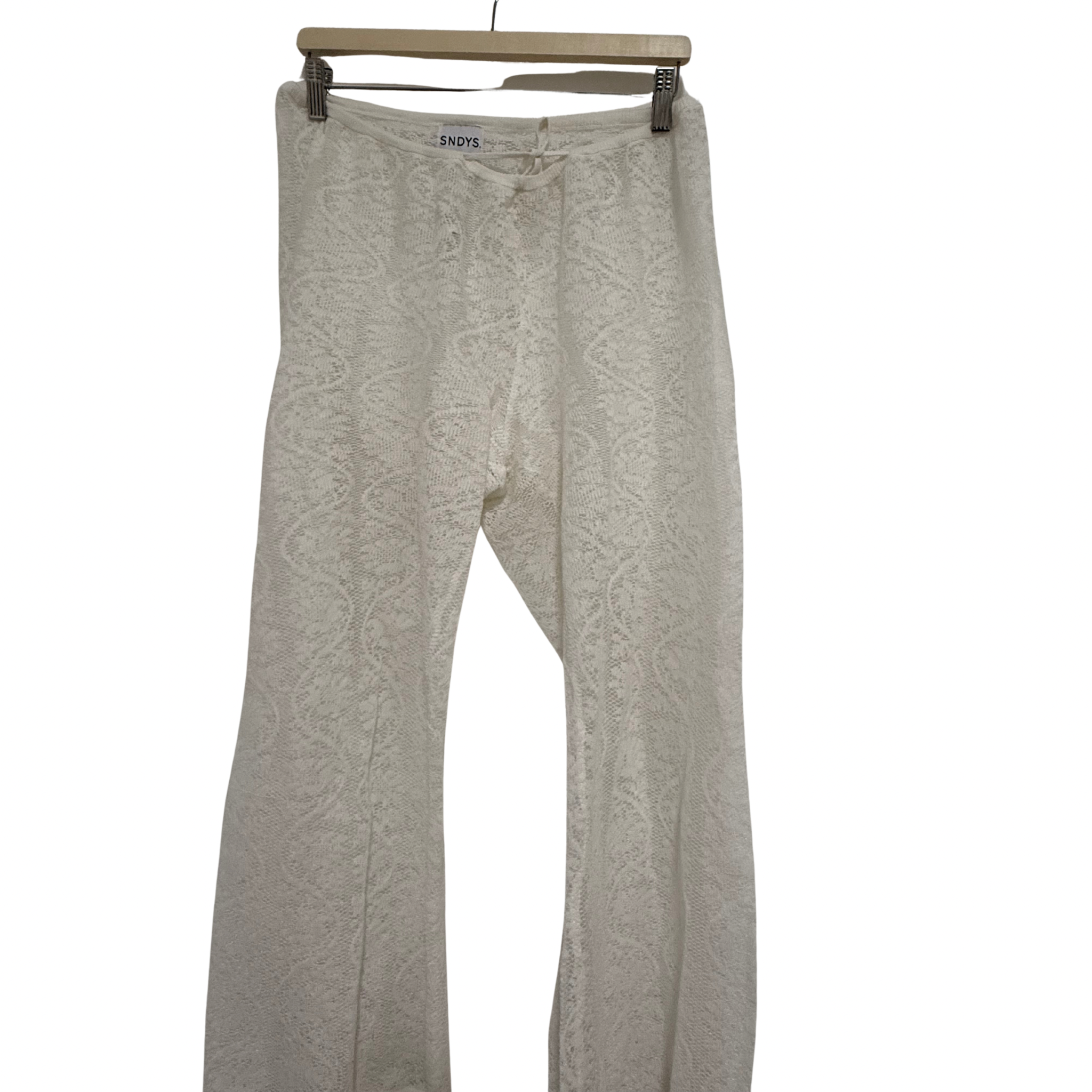 SNDYS  White Lace Pants Island Size L