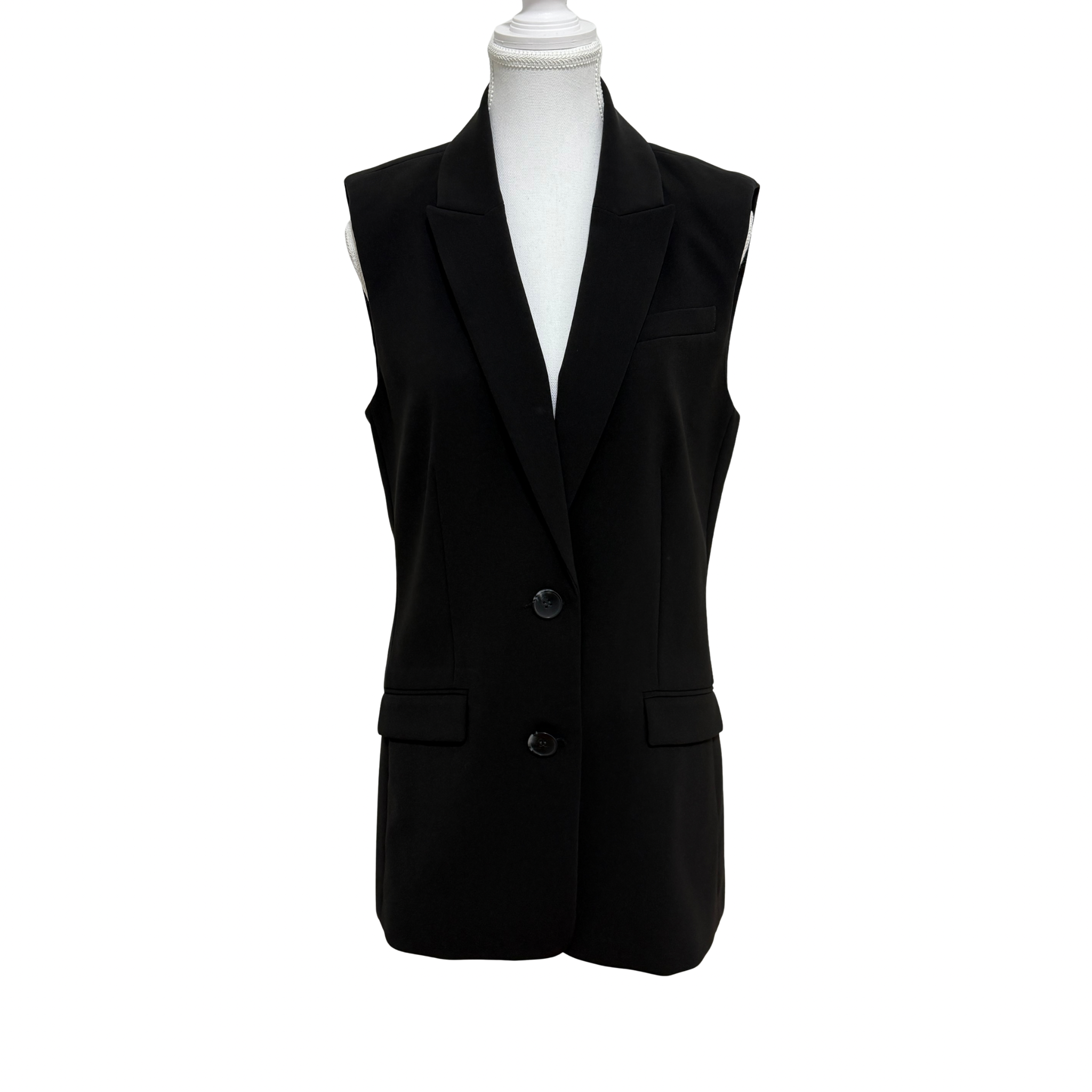 PORTMANS Longline Sleeveless Blazer Vest Black Size 12
