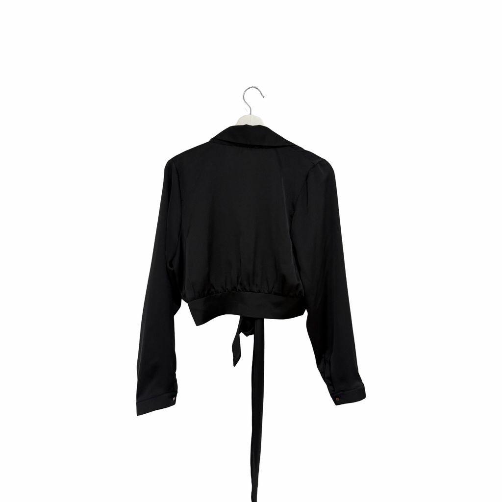 Sheike Tie Front Blouse Black Size 14