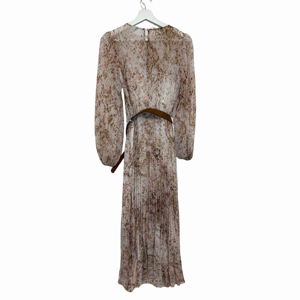 FOREVER NEW Fiona Pleat Belted Midi Dress Size 8