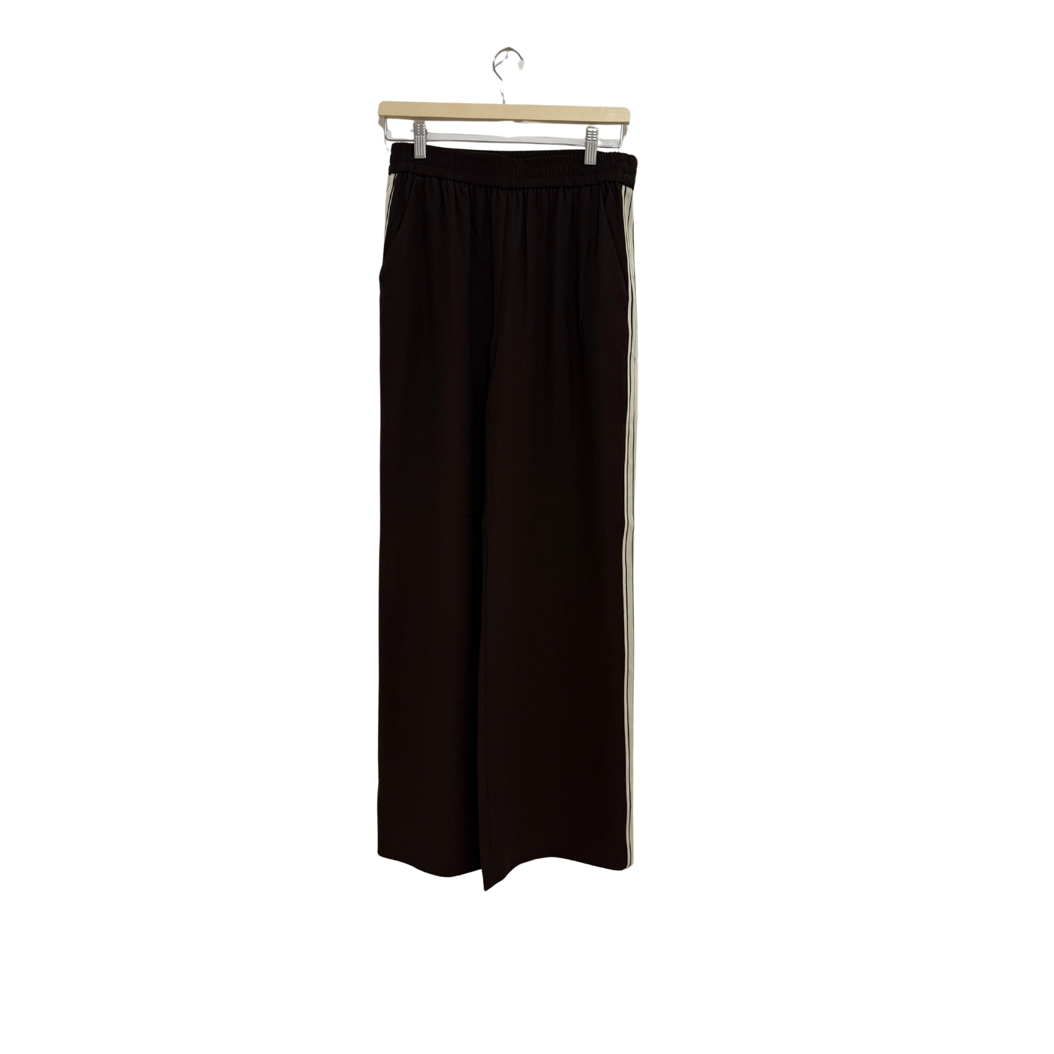 Forever New Aleyna Side Striped Wide Leg Pant Brown Size 10