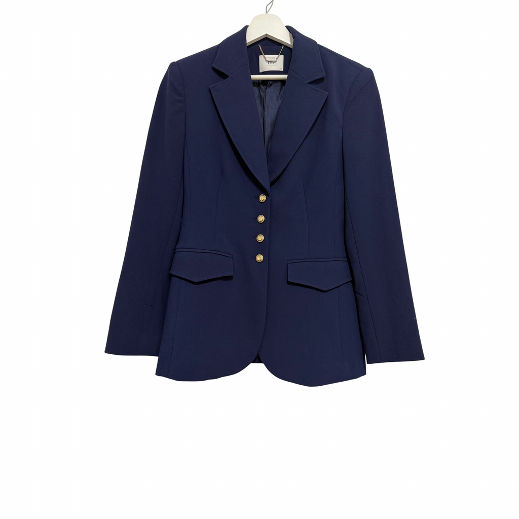 CUE Double Weave Gold Button Blazer Size 8