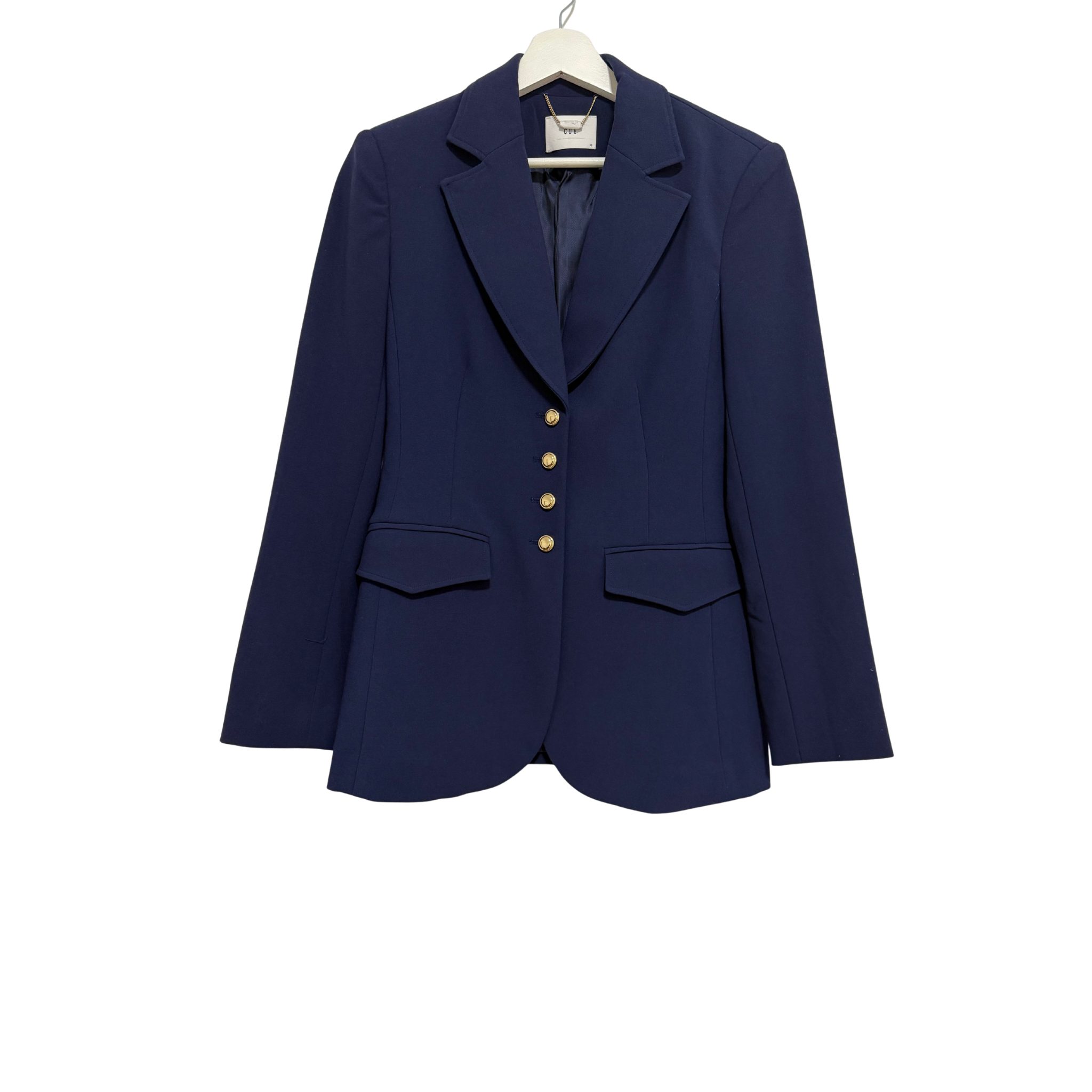 CUE Double Weave Gold Button Blazer Size 8