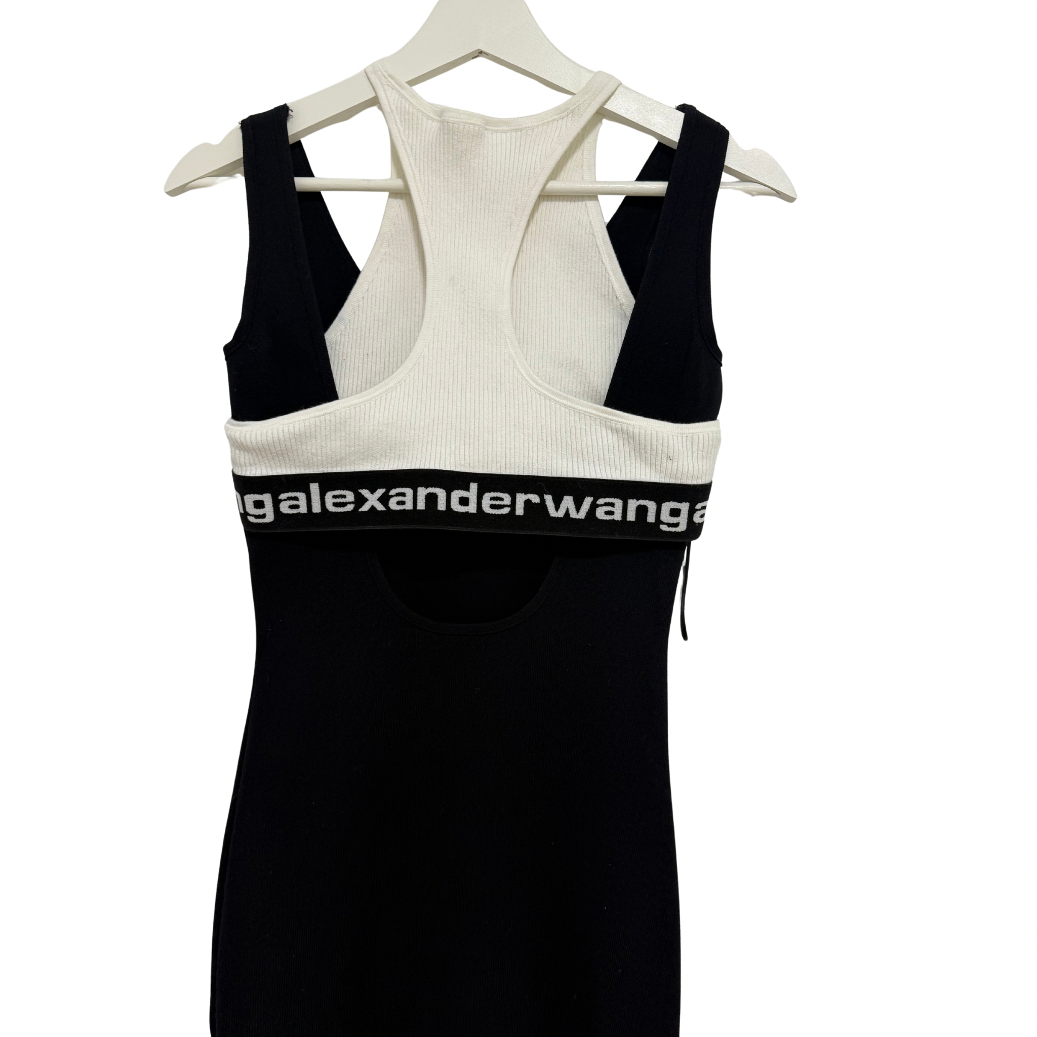 ALEXANDER WANG Bodycon Bi-layer Tank Dress Black Size M