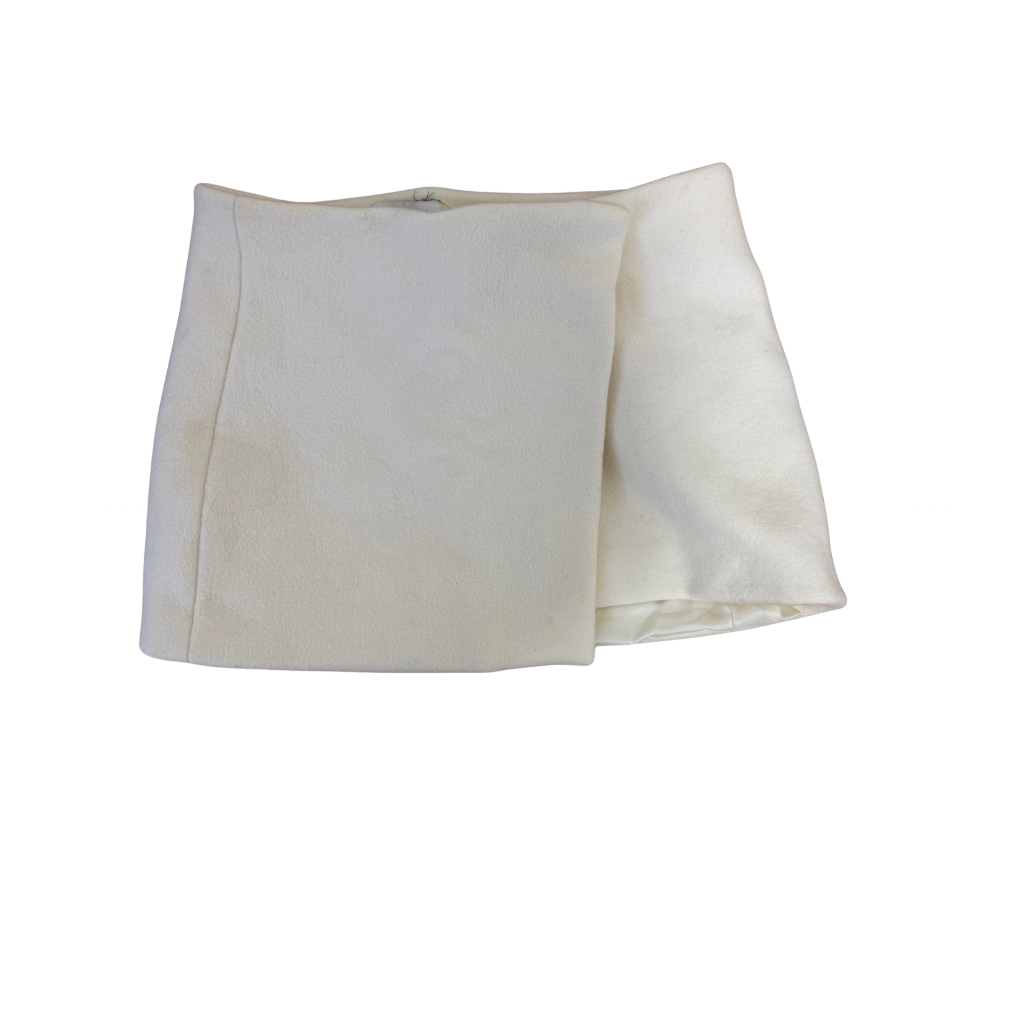 HENNE Wool Mini Skirt Cream Size 8