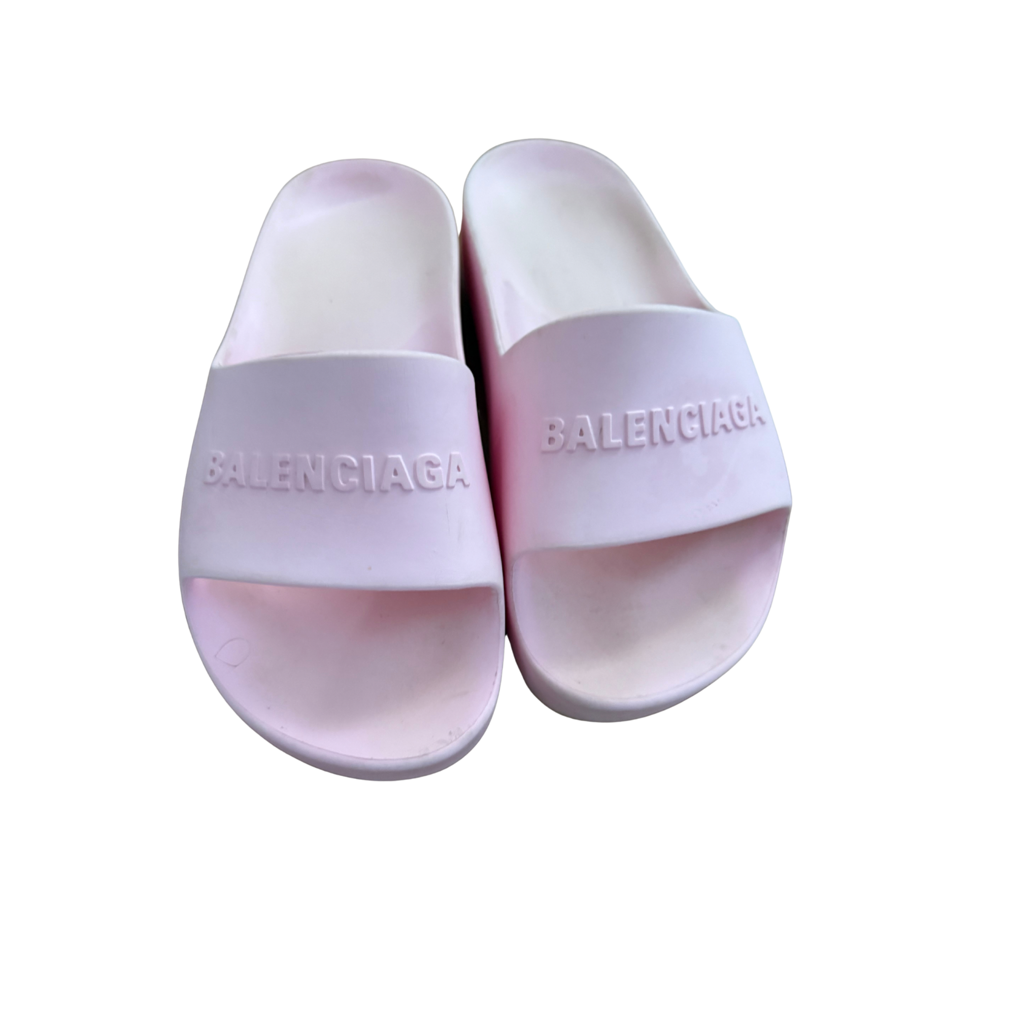 Balenciaga Logo Chunky Pool Side Sandal in Pink Size Eur 37