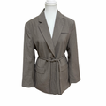 H&M Tie Belt Blazer Grey Size Eur S