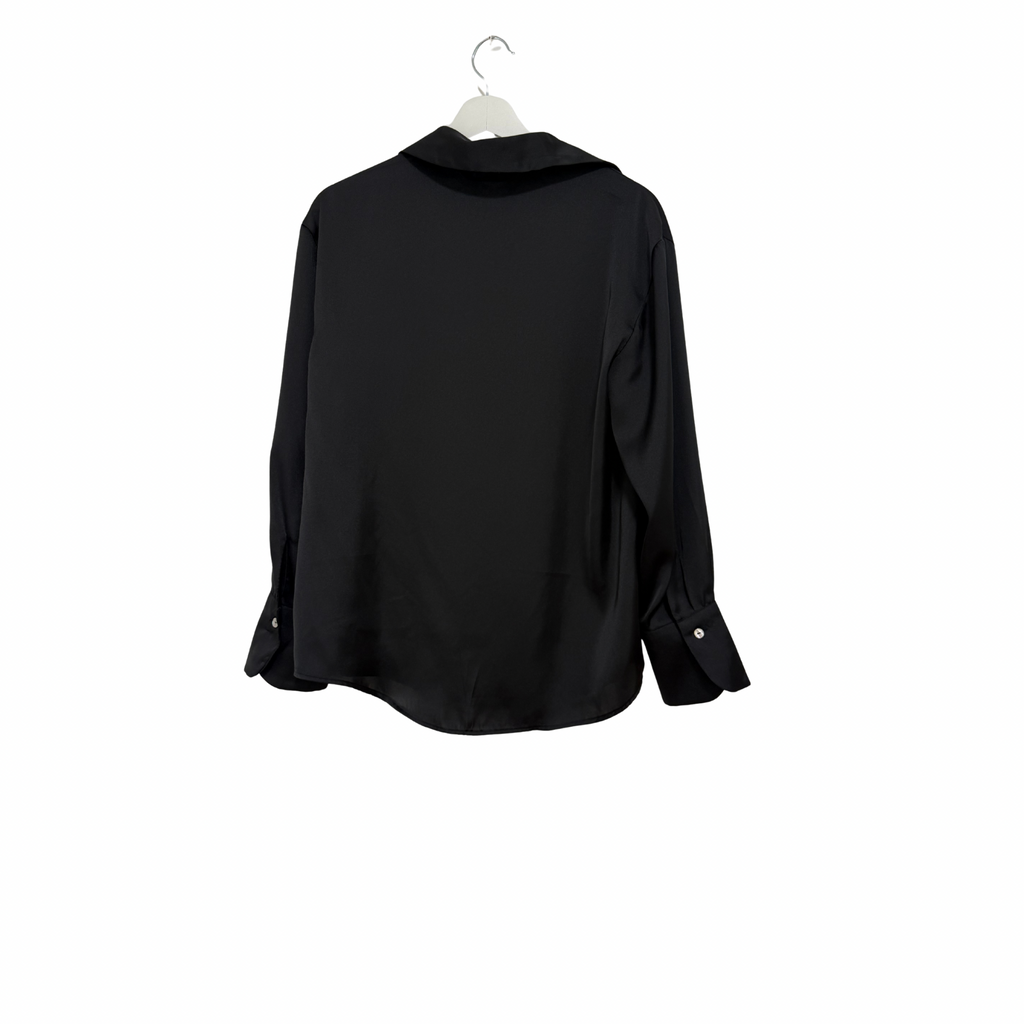 Zara Button Up Blouse Black Size S