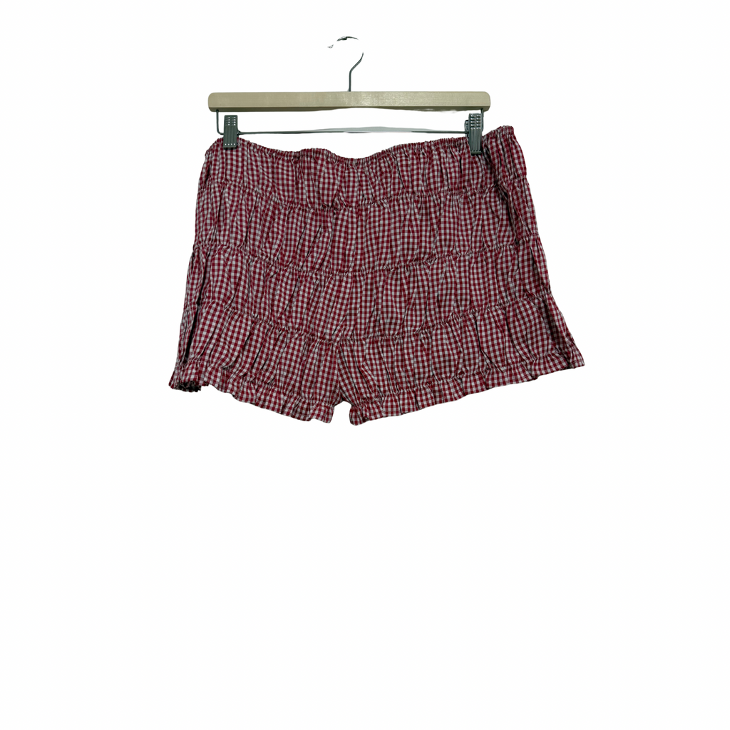 PEPPERMAYO Girls Like Us Ruched Mini Shorts - Gingham Size 16
