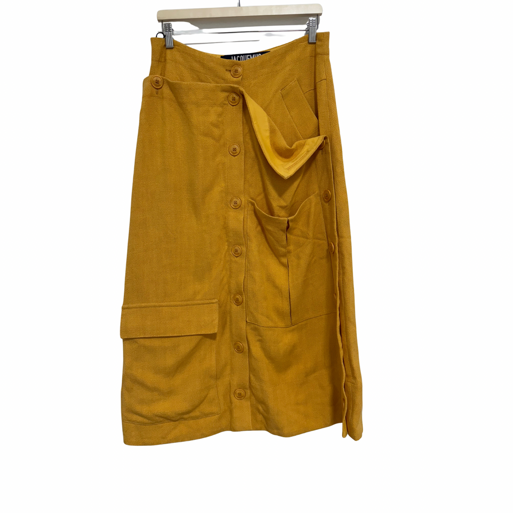 JACQUEMUS La Collectionneuse Maxi Skirt Mustard Yellow Size 40