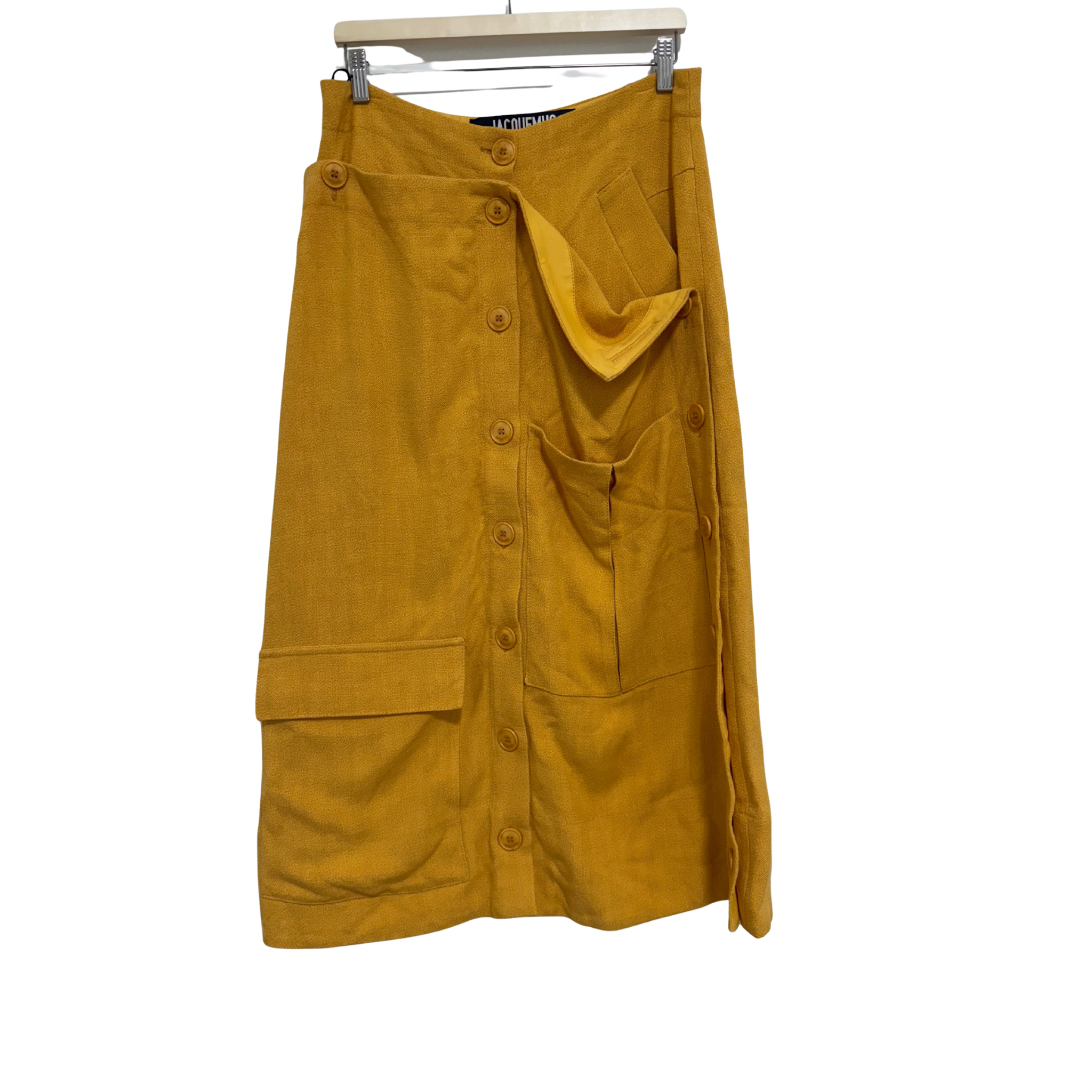 JACQUEMUS La Collectionneuse Maxi Skirt Mustard Yellow Size 40