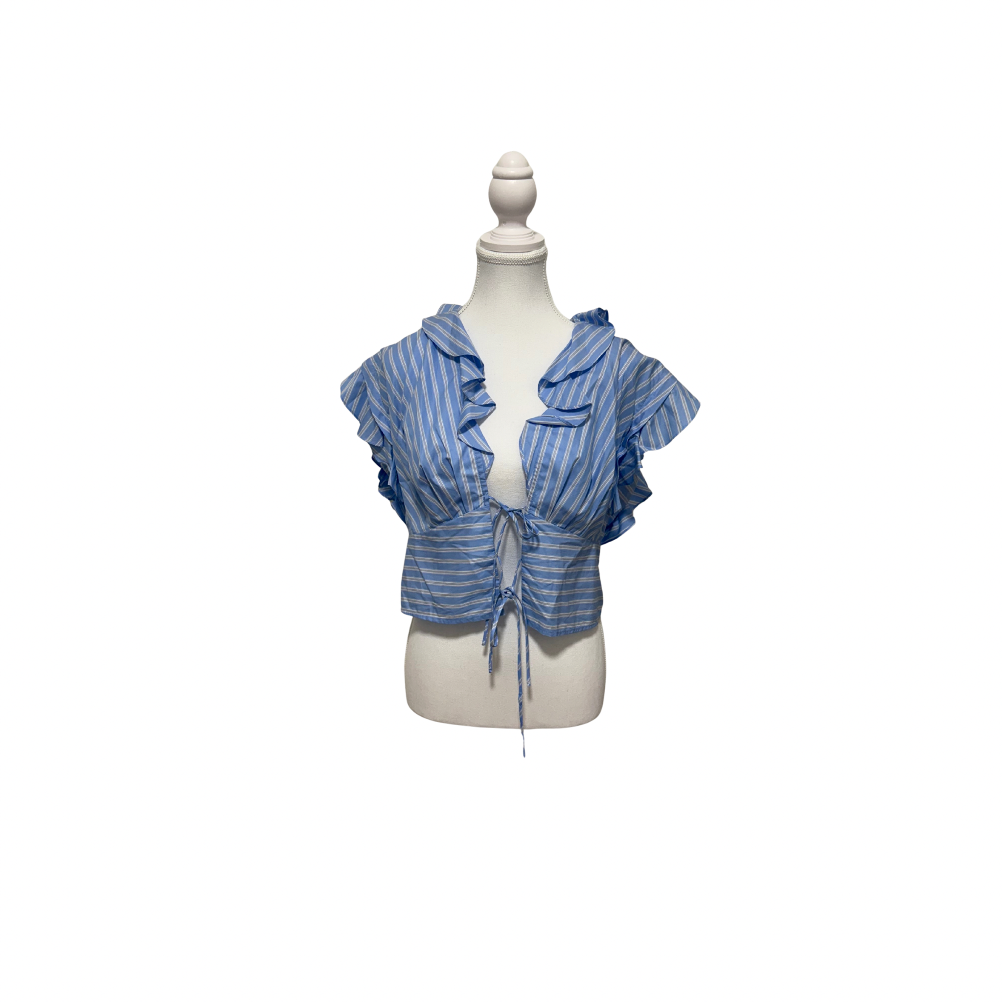 SANDRO PARIS LILO STRIPED TIE FRONT BLOUSE Size 4