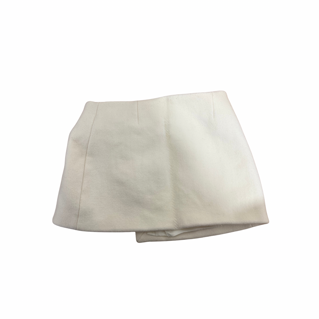 HENNE Wool Mini Skirt Cream Size 8