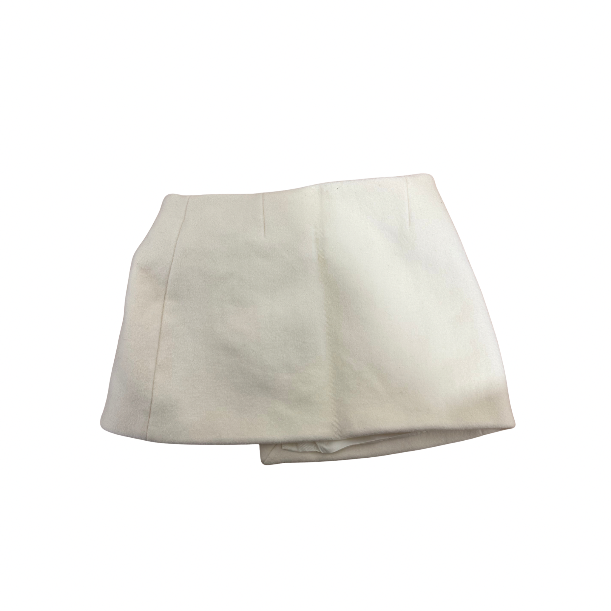HENNE Wool Mini Skirt Cream Size 8