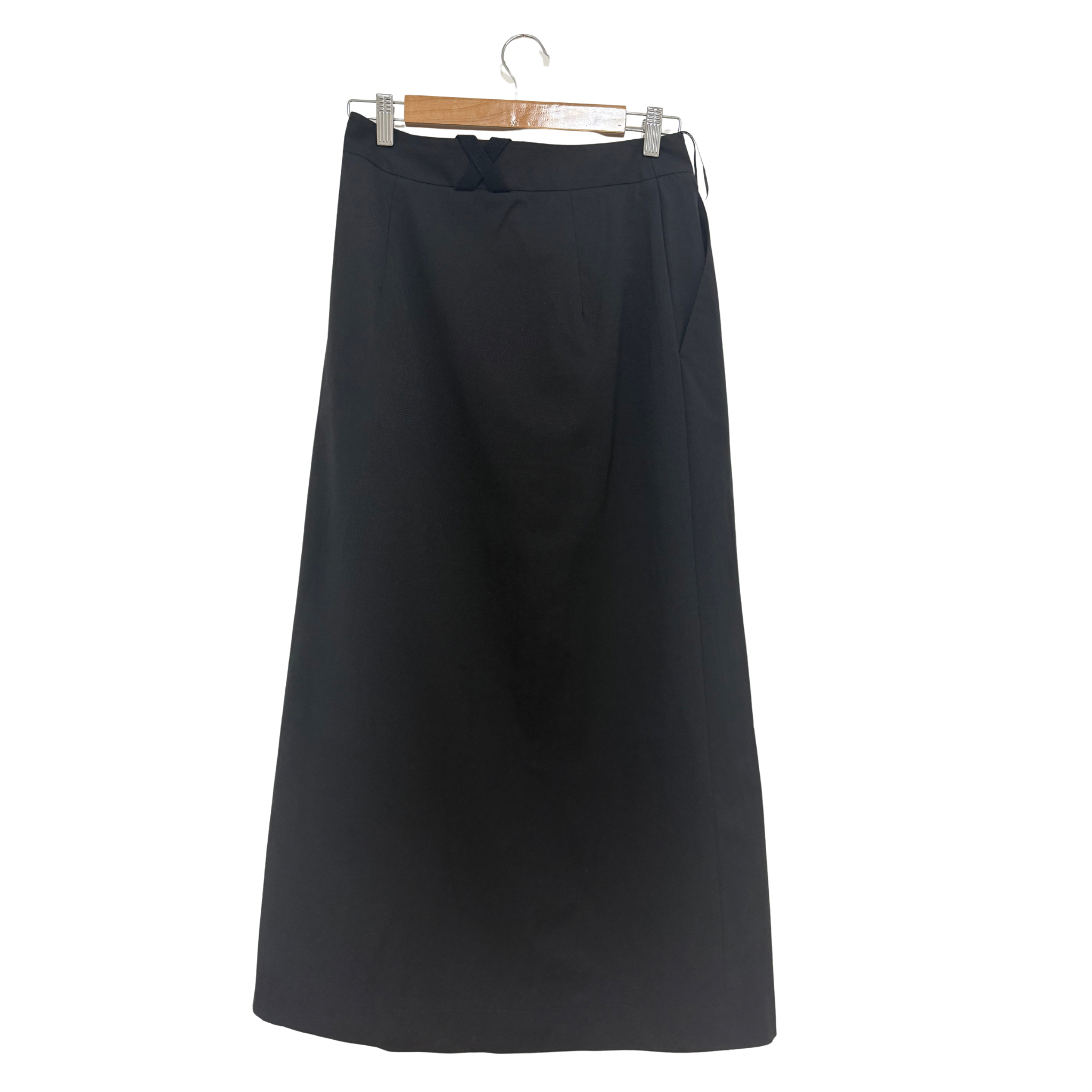 CUE Asymmetrical Button Midi Skirt Black Size 8